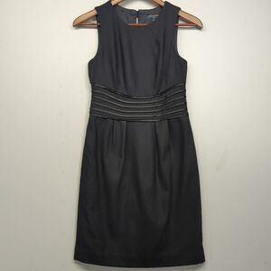 Banana Republic Little Black Dress Wool Blend 0P 0 Petite Sheath Satin Lined